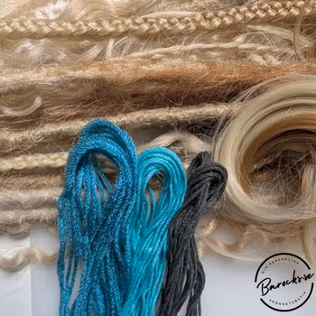 "Himmel" Dekorationskit Till Dreads (Mint, Greige, Turkos Trådar)