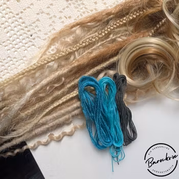 "Himmel" Dekorationskit Till Dreads (Mint, Greige, Turkos Trådar)