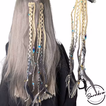 "Förhäxad" Blond Ombre Grå Flätor Clip-Ins