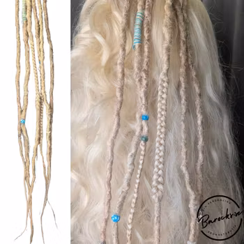 "Vikingadotter" Blond Mix Dread Clip-Ins