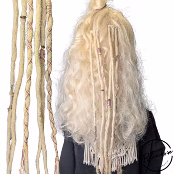 "Saga" Ljusblond Dreads Clip-Ins