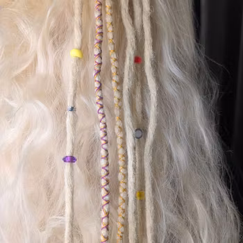 "Skymning" Blond Dreads Clip-Ins