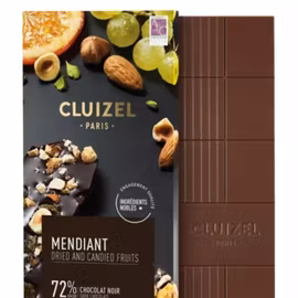 Cluizel  Mörk chokladkaka med nötter, russin & torkad apelsin