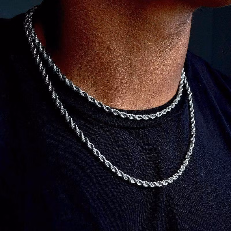 2 st 5mm Halsband Cordell 50 och 60cm Silver