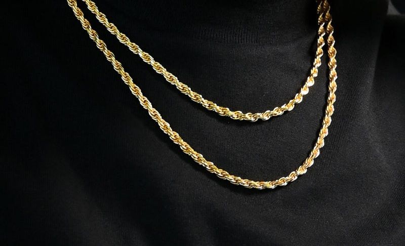 2 st 5 mm Halsband Cordell 50 och 60cm Guld
