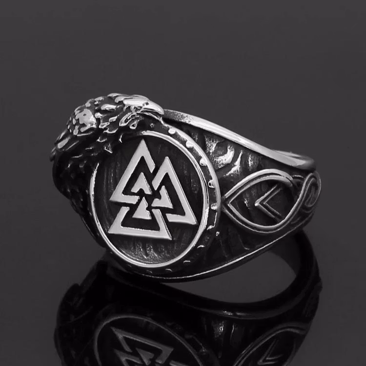 Ring Valknut Raven