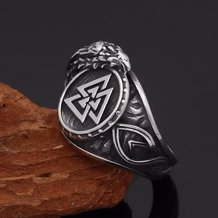 Ring Valknut Raven