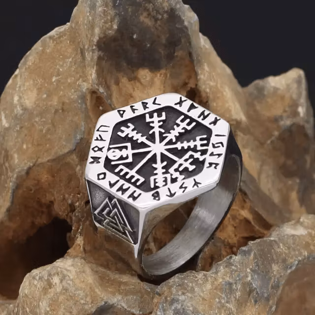 Ring Vegvisir Valknut