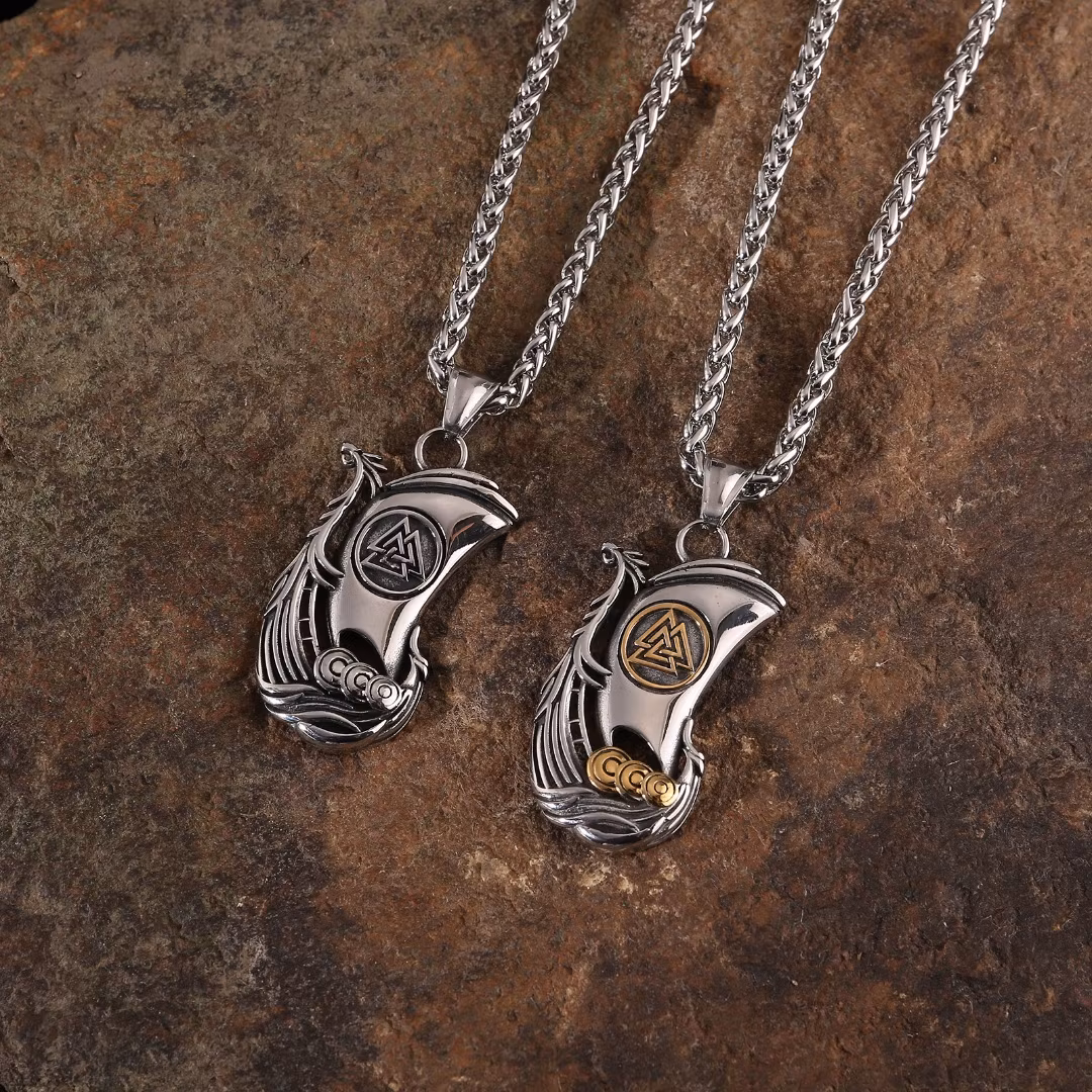 Halsband Valknut Boat (flera färger)