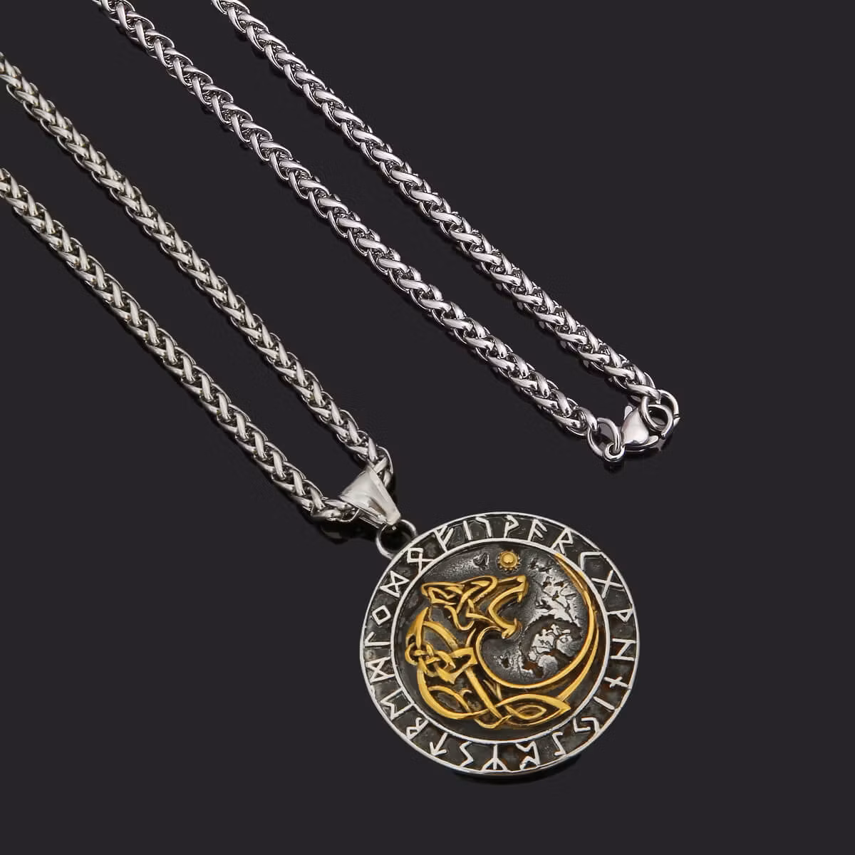 Halskæde Wolf Futhark (flere farver)