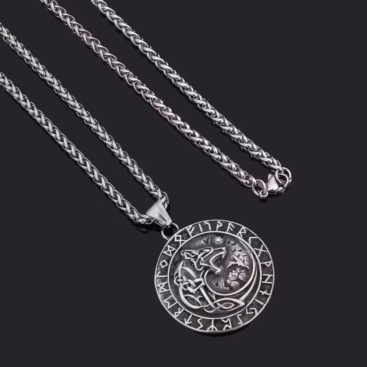 Halskæde Wolf Futhark (flere farver)