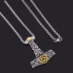 Halskæde Mjölner Triquetra (flere farver)