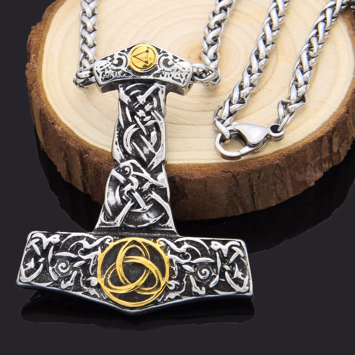 Halsband Mjölner Triquetra (flera färger)