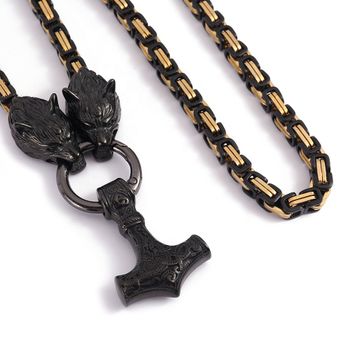 Halsband Black Golden Wolves