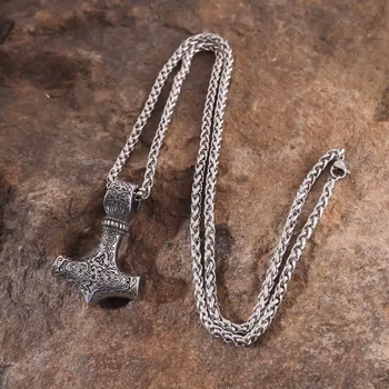 Halsband Tors Hammare 4mm Silver