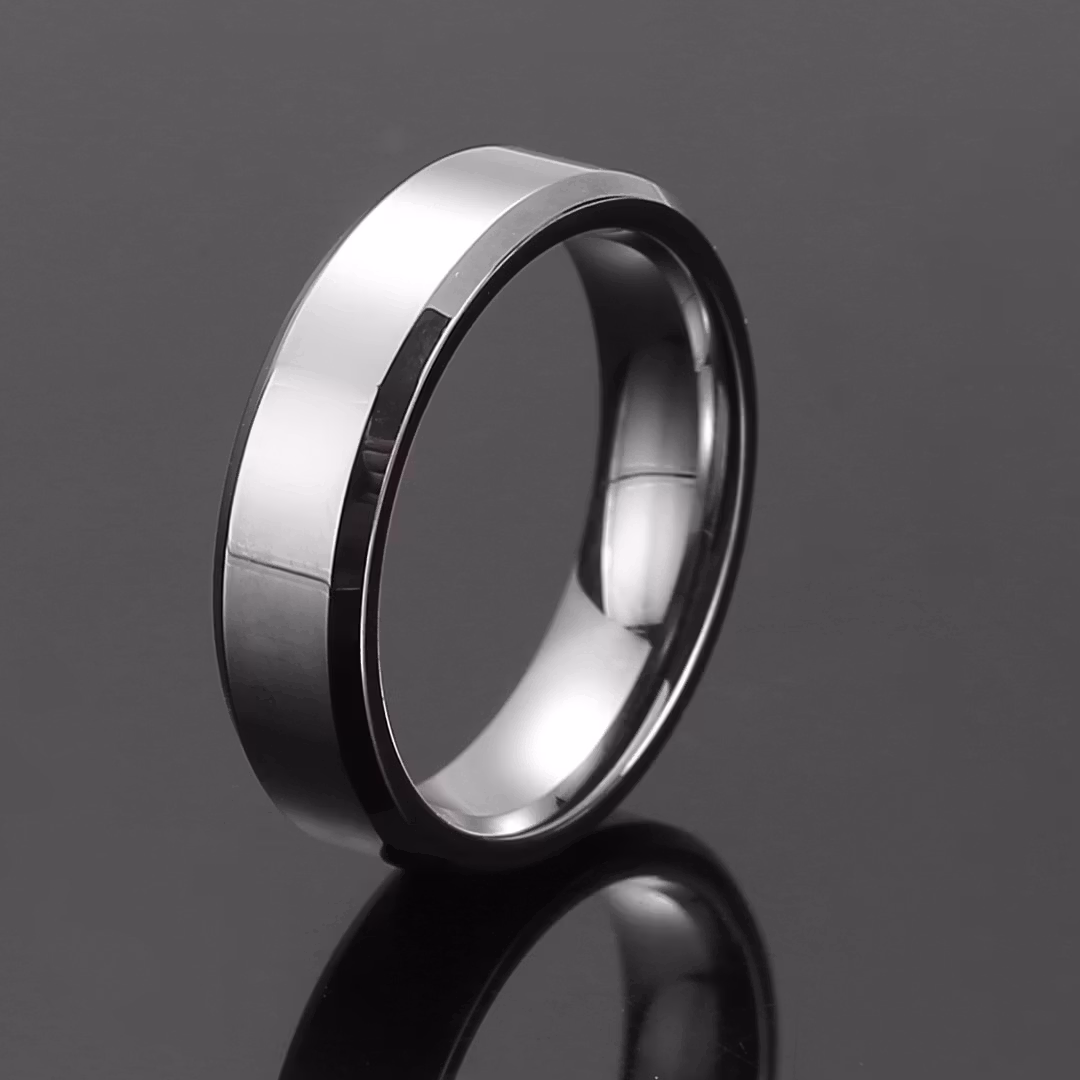 Ring Silver Finish Tungsten