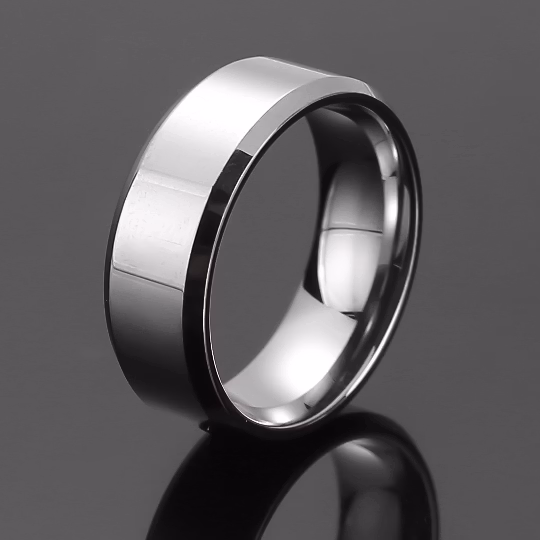 Ring Silver Finish Tungsten