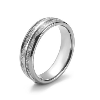 Sormus  Silver Beauty Lines Tungsten