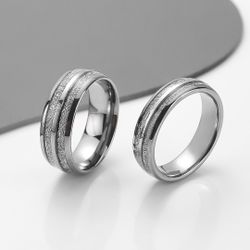 Sormus  Silver Beauty Lines Tungsten