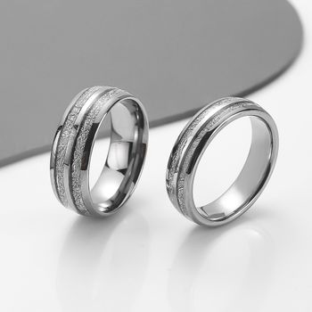 Sormus  Silver Beauty Lines Tungsten