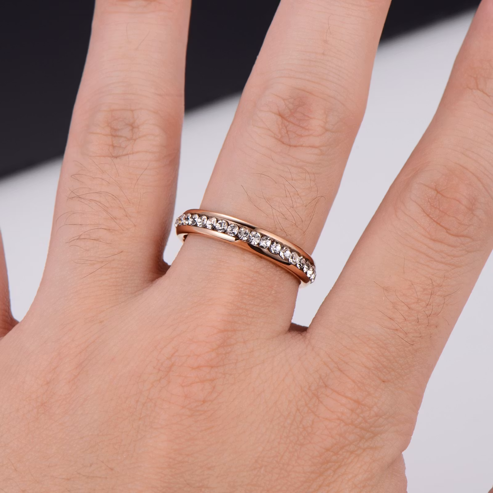Ring Rosé Zirconia Tungsten