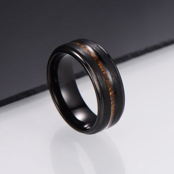Ring Black Wood Tungsten