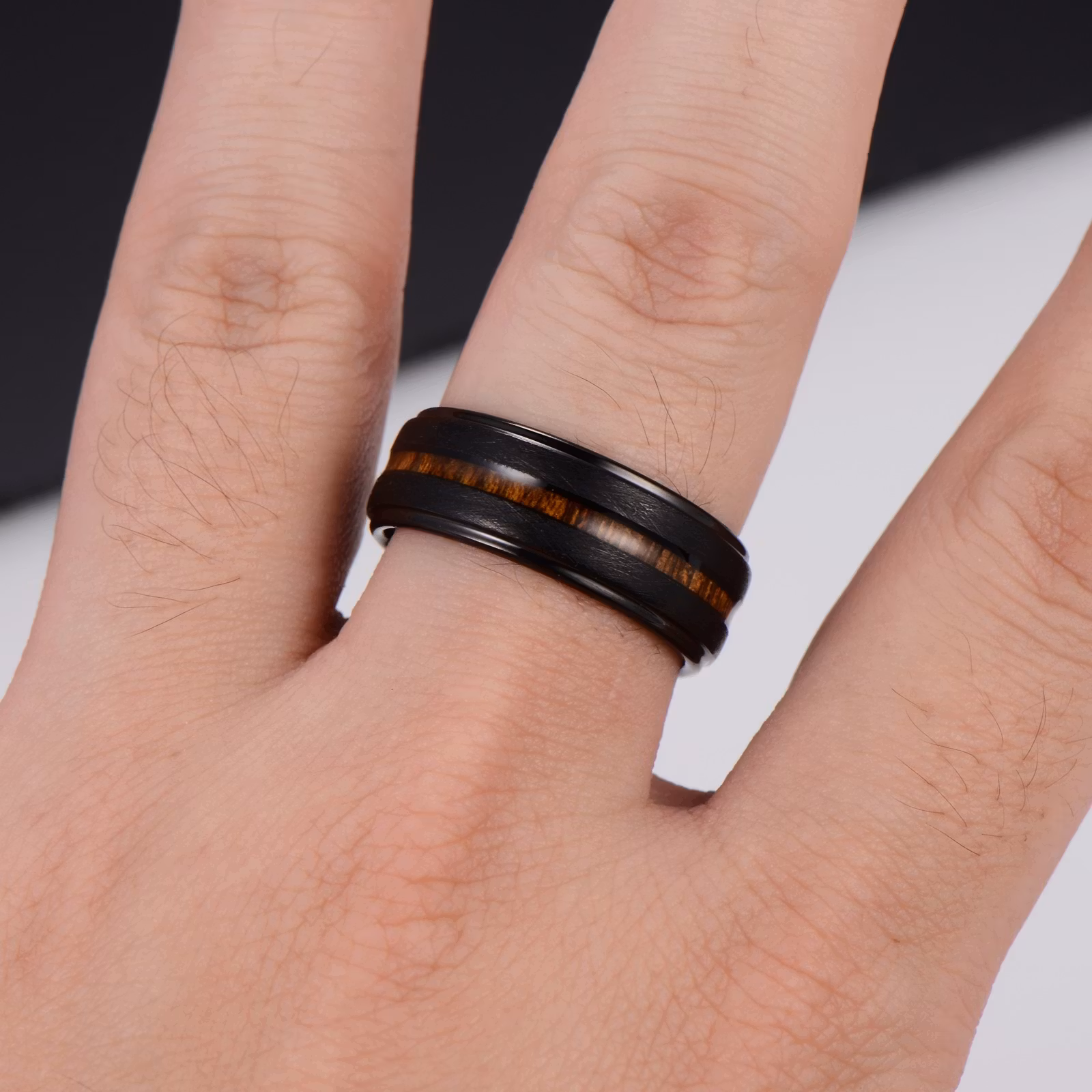 Ring Black Wood Tungsten