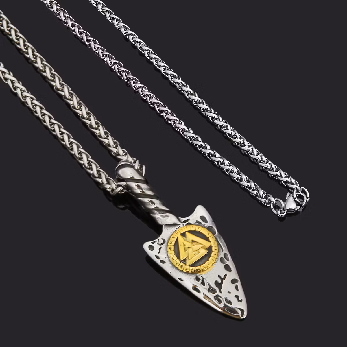 Necklace Valknut Spear