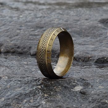 Ring Celtic Runskrift Brons