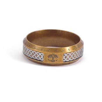 Ring Yggdrasil Runskrift Brons