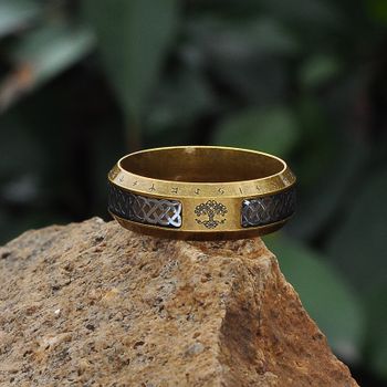 Ring Yggdrasil Runskrift Brons