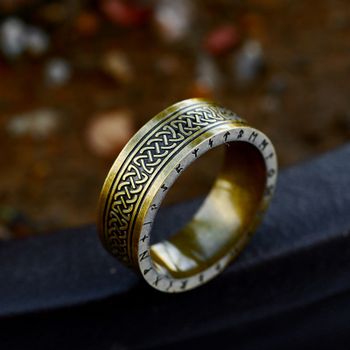 Ring Celtic Futhark Brons