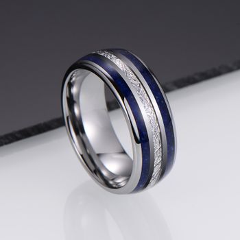Ring Blue Beauty Lines Tungsten