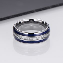 Ring Blue Beauty Lines Tungsten