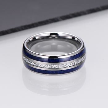 Ring Blue Beauty Lines Tungsten