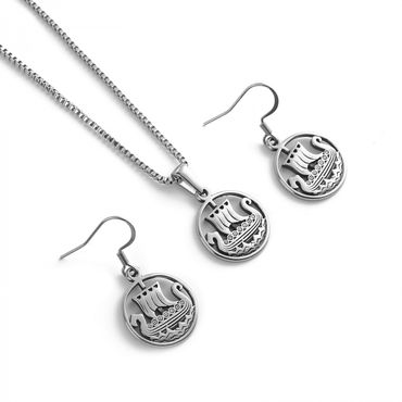 Paket Vikingabåt halsband och örhänge