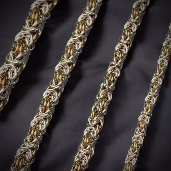 Armbånd Kungslänk i 925 sølv med messingdetaljer