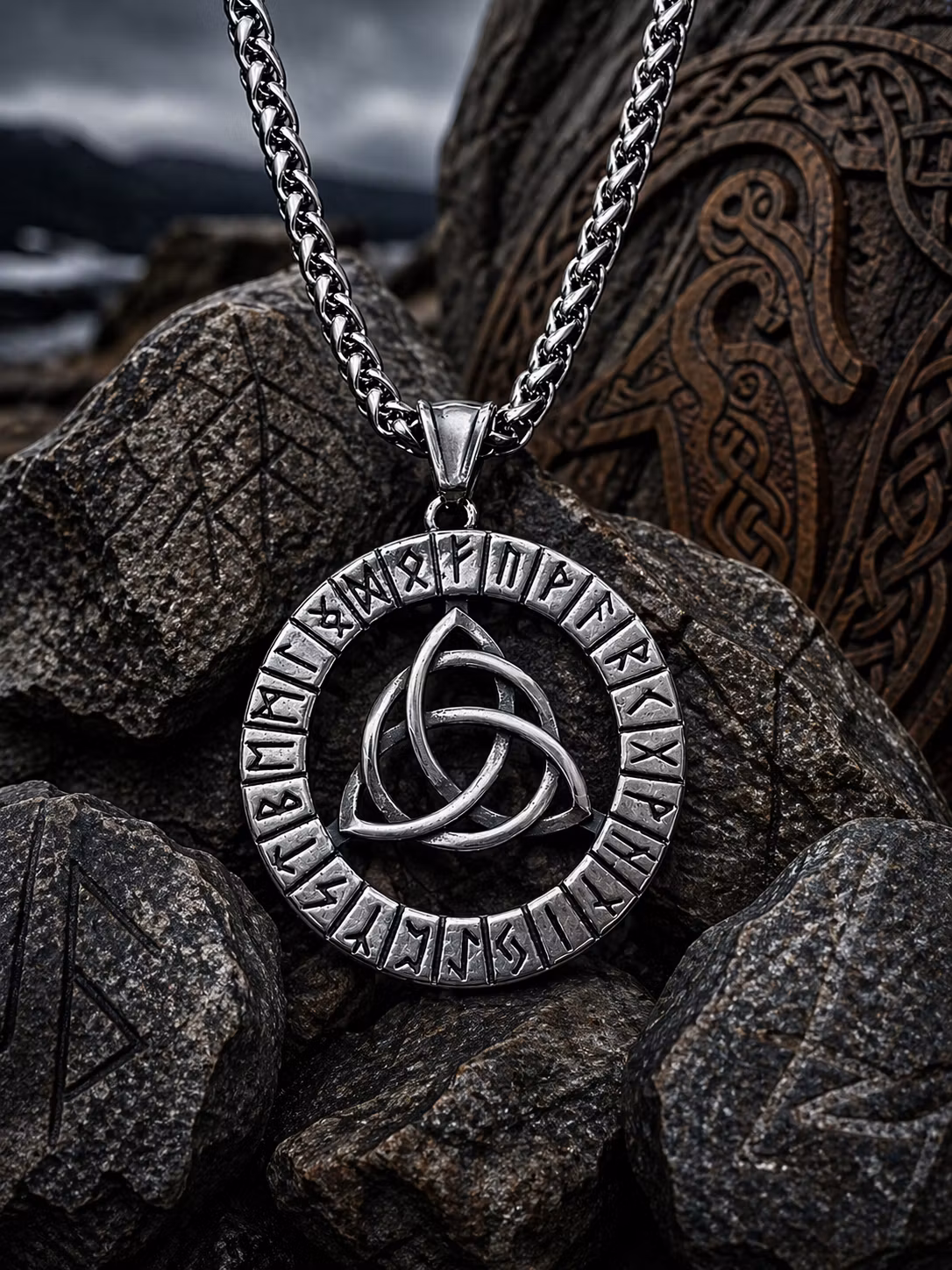 Halsband Runcirkel Triquetra (flera färger)