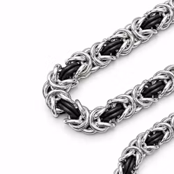 Bracelet King's Link in 925 silver with rubber details