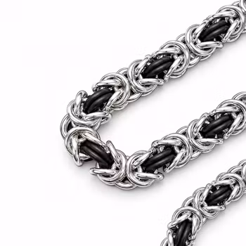 Armbånd King's Link i 925 sølv med gummidetaljer