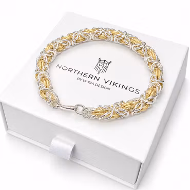 Armband Kungslänk i 925 silver med mässingsdetaljer