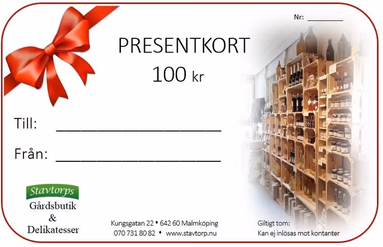 Presentkort till Gårdsbutiken