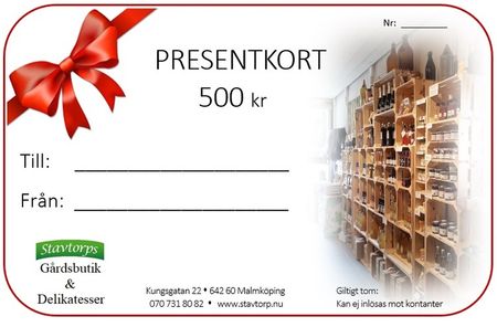 Presentkort till Gårdsbutiken.