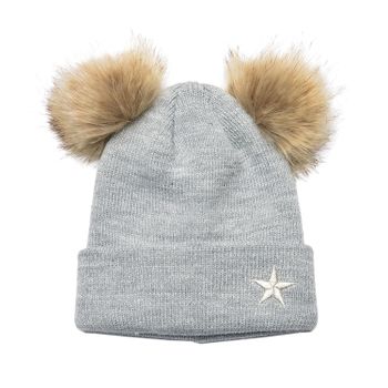 Mössa Double pom-pom  - flera färger