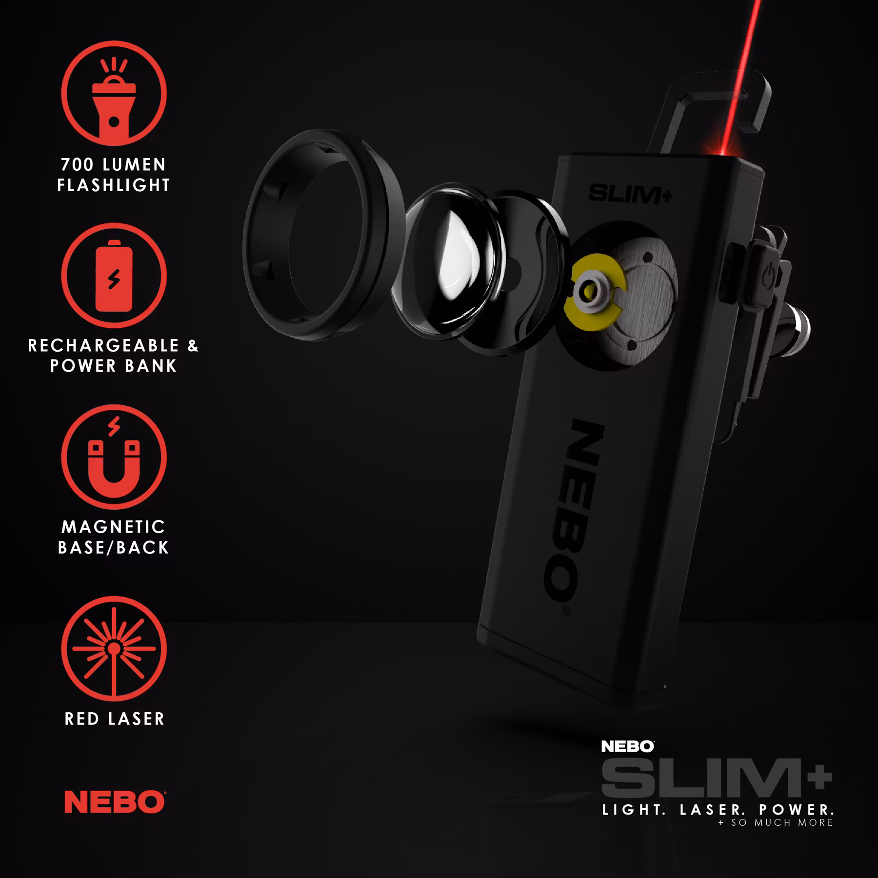 Prov -  NEBO SLIM+ 700 Lumen + Laser
