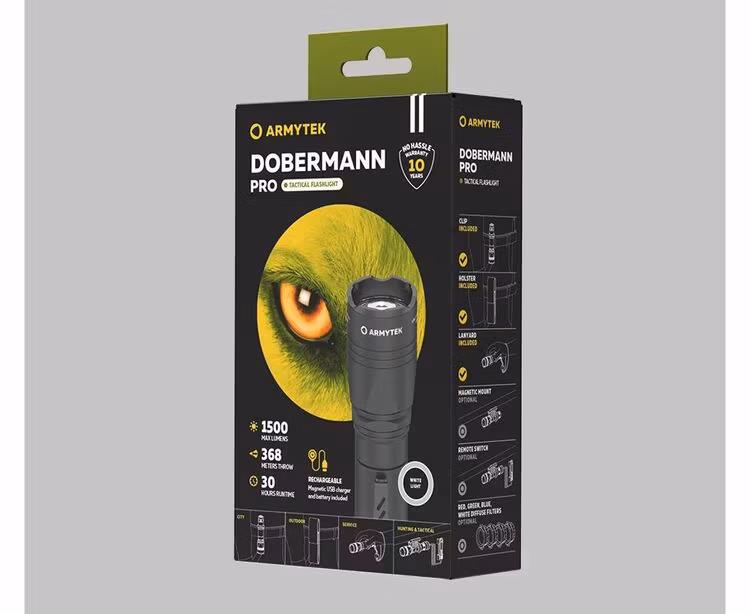 Armytek Dobermann Pro, Magnet Laddning - 1500 LUMEN