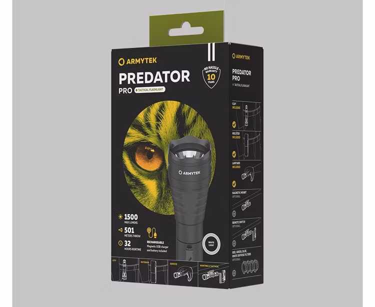 Armytek Predator Pro, Magnet Laddning - 1500 Lumen