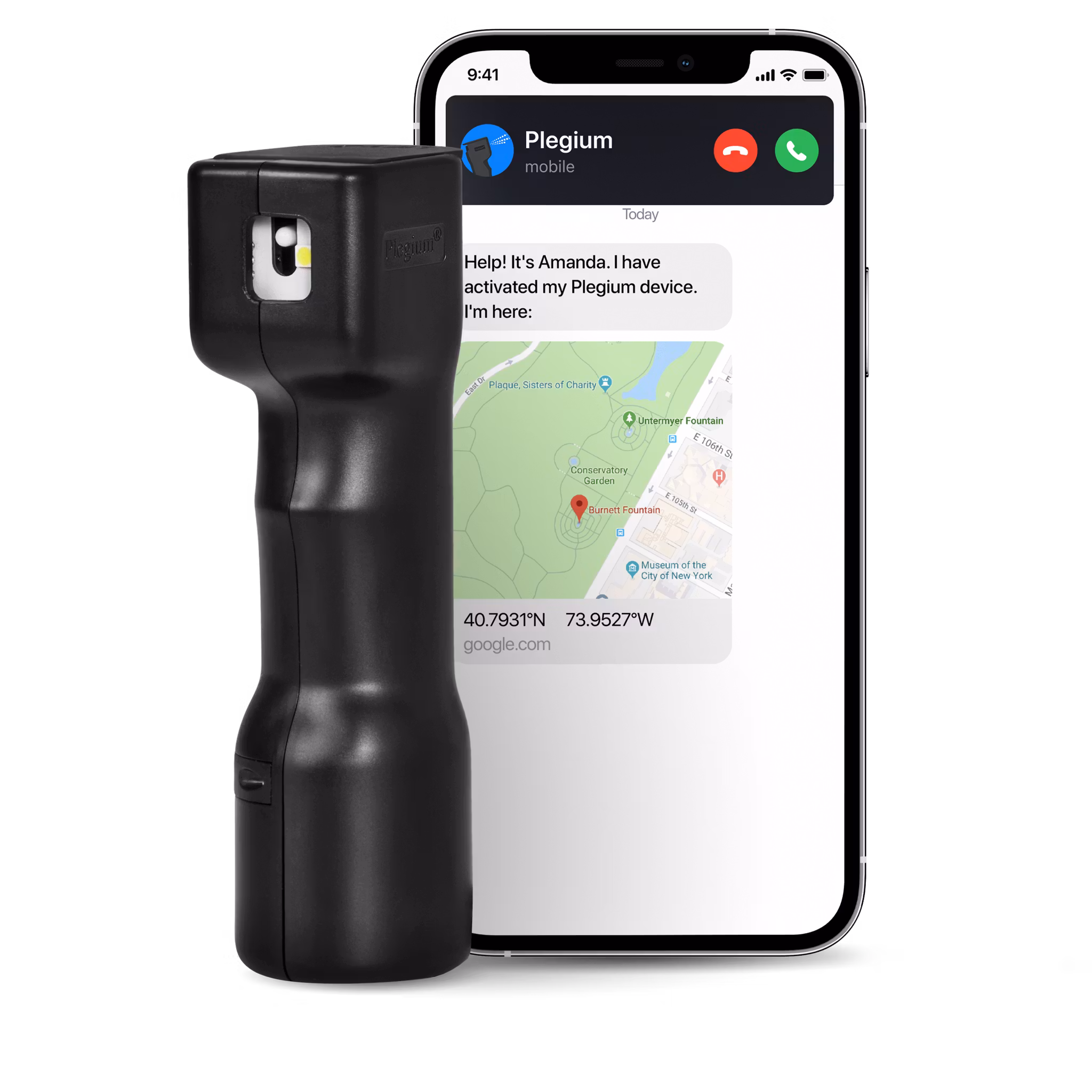 Plegium Smart Försvarsspray 5-i-1, Svart