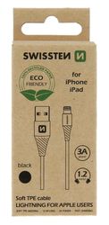 SWISSTEN USB / LIGHTNING Kabel Svart 1,2M