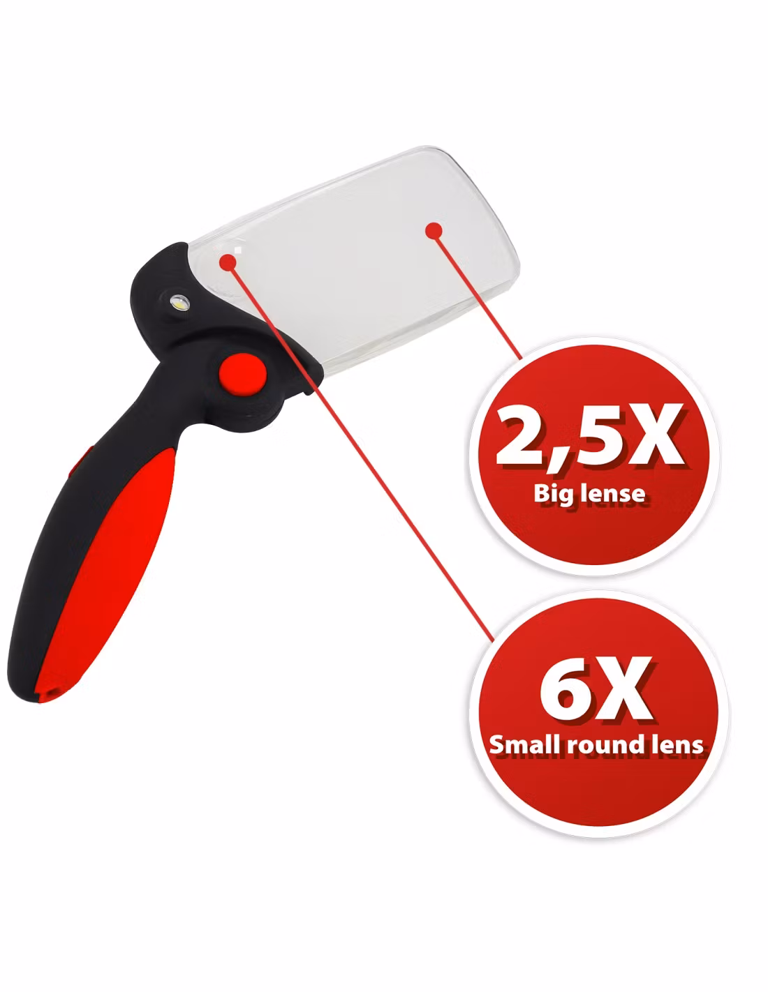 Velamp Förstoringsglas LED x6 Vikbar